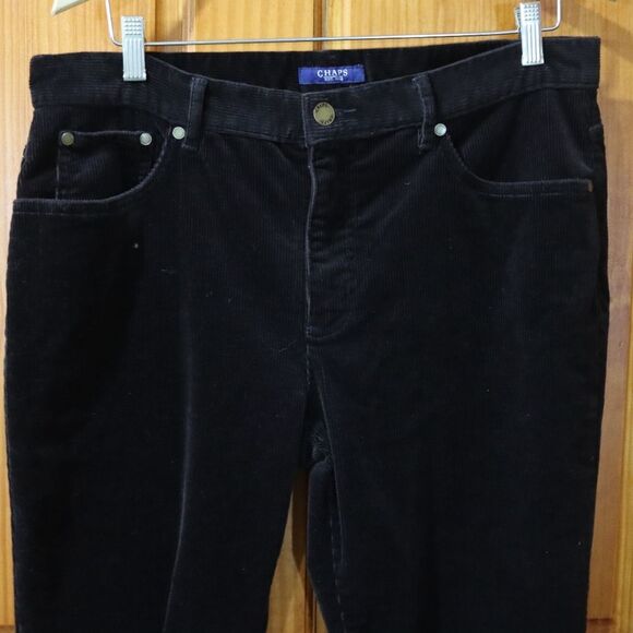 Chaps Dark Brown Corduroy Straight Leg Pants 12 - Picture 7 of 11
